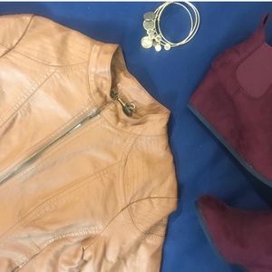 Tan Faux Leather Jacket